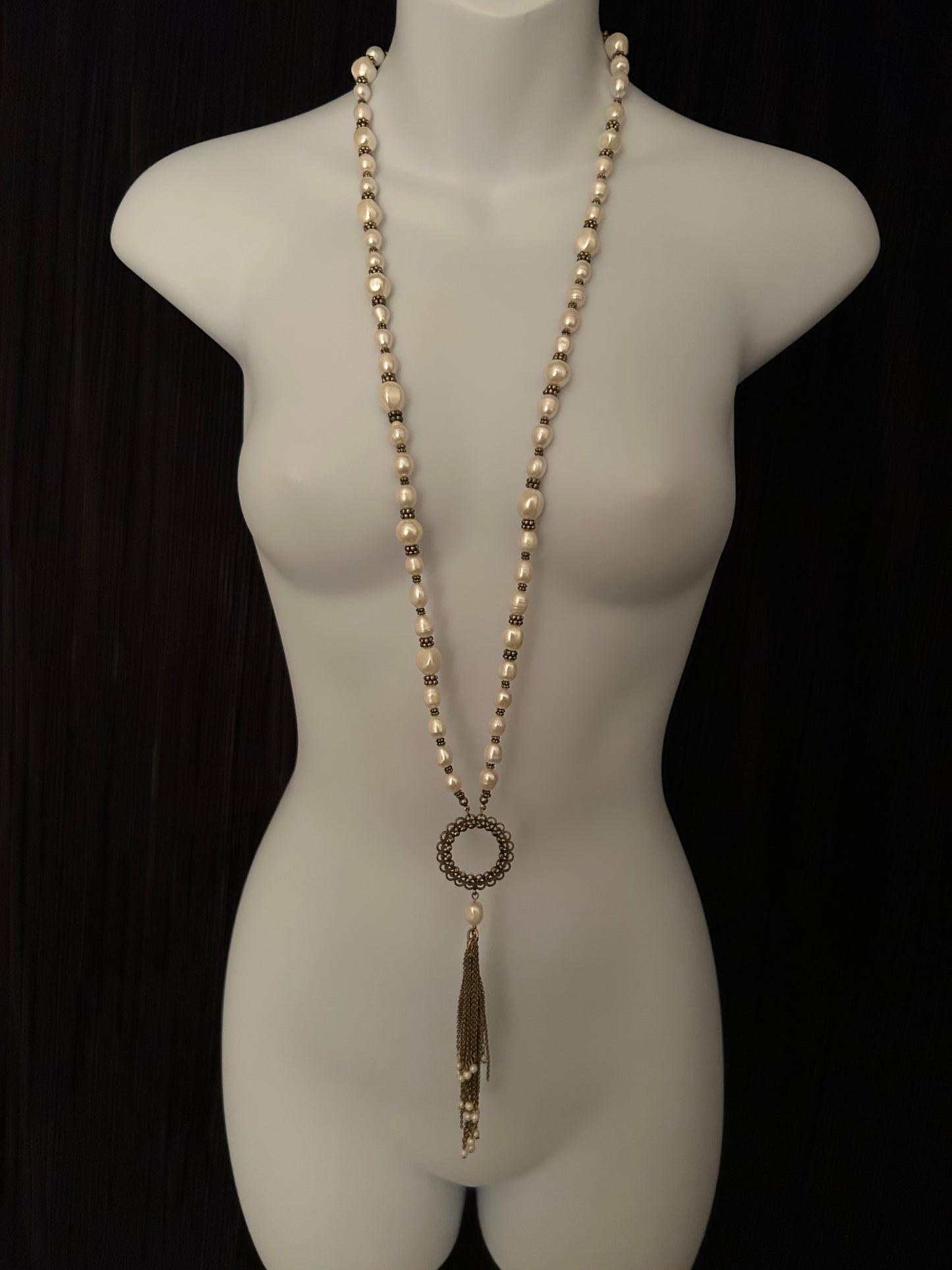 Chico's 2000s Beaded Layering Pendant Necklace