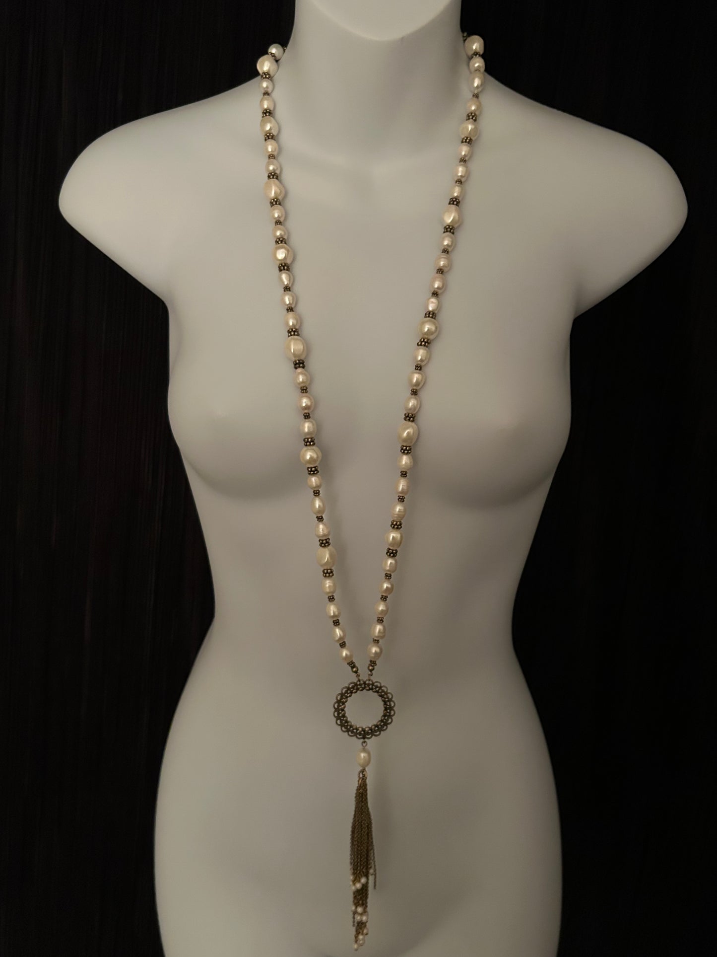 Chico's 2000s Beaded Layering Pendant Necklace