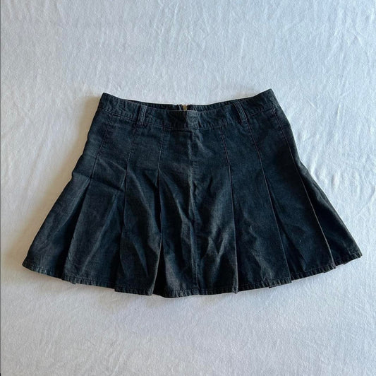 Denim Mini Pleated Skirt
