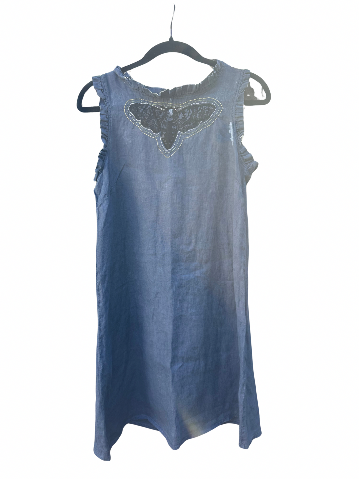 linen dress with embroidery - medium