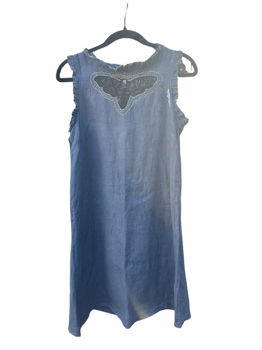 linen dress with embroidery - medium