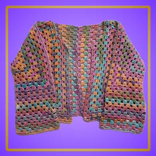 pastel rainbow hexagon cardigan
