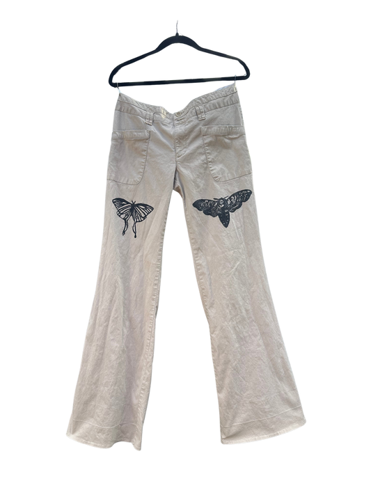 low rise khaki corduroy flares