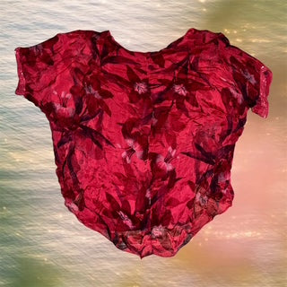 Italian Red Flowy Blouse