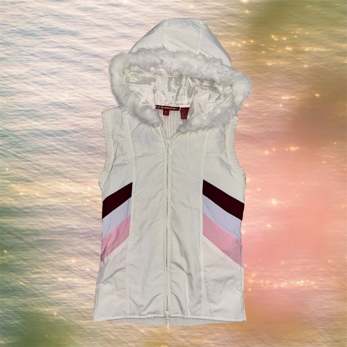 Y2K White Puffer Vest