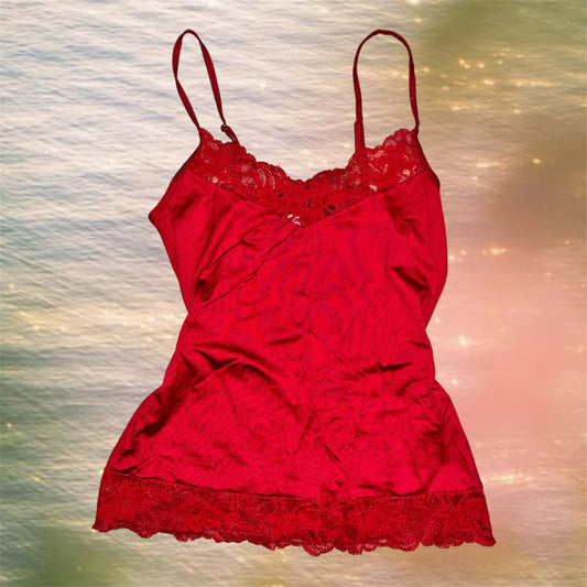 Red lace cami