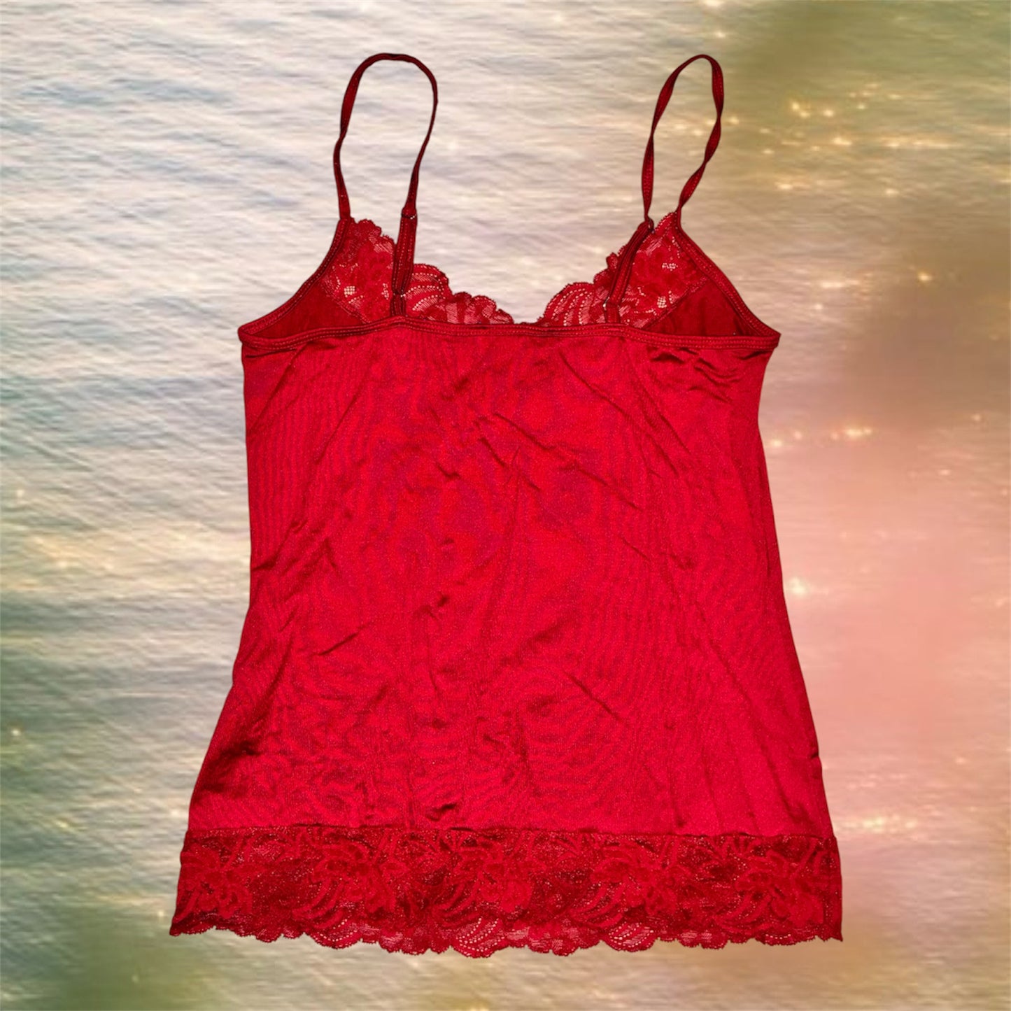 Red lace cami