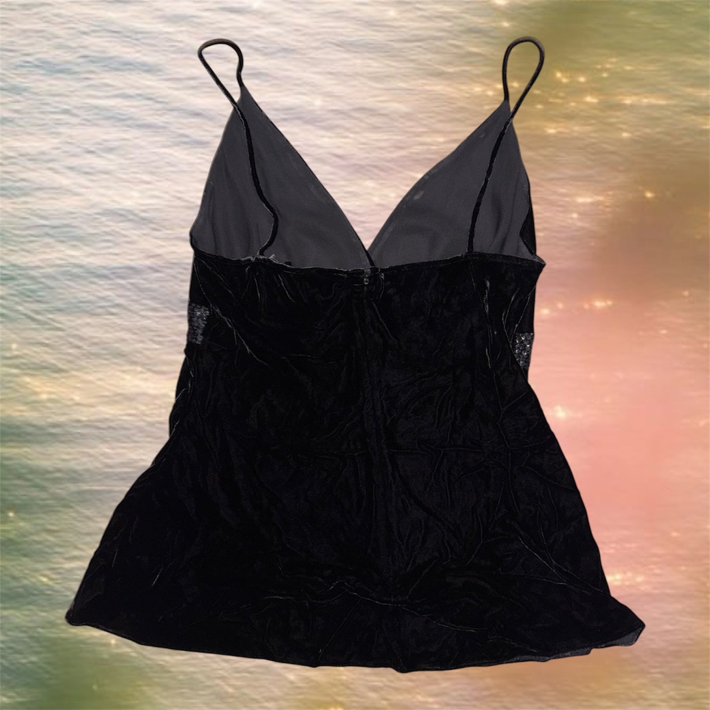 Express black velvet babydoll top