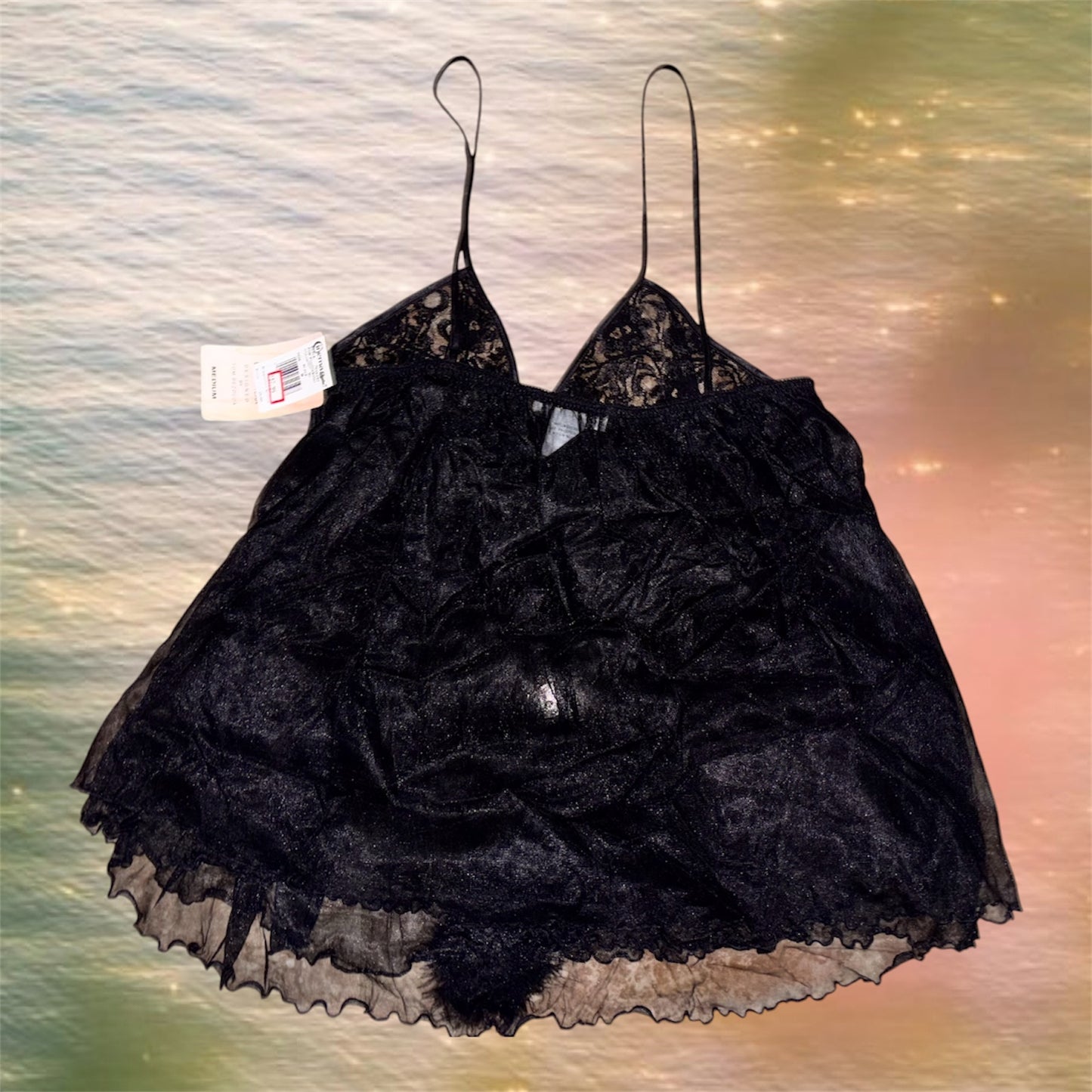 Pop Pom Black Babydoll Lingerie