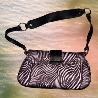 Purple Zebra Print Shoulder Bag