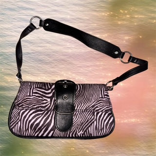 Purple Zebra Print Shoulder Bag