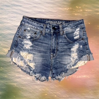 American Eagle Distressed Hi-Rise Festival Shorts