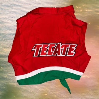 Tecate Button Cropped Tie Top