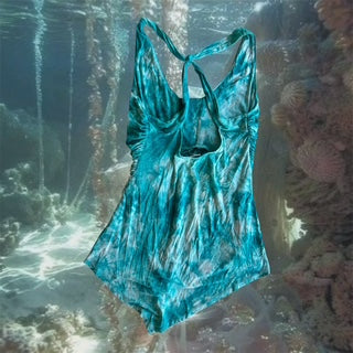 CANCER COLLECTION Turquoise Tie Dye Asymmetrical Top