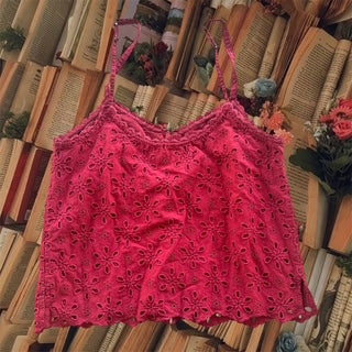 CANCER COLLECTION Abercrombie & Fitch Red Cami Button Top