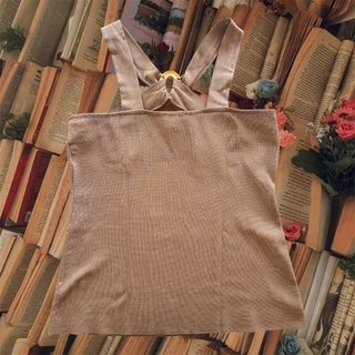 CANCER COLLECTION  Cache Beige Criss Cross Top