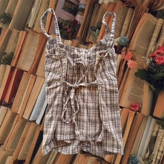 CANCER COLLECTION Plaid Babydoll Top
