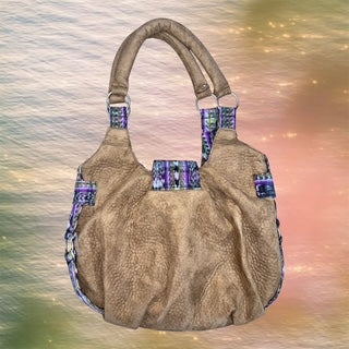 Brown Bag With Purple Designs