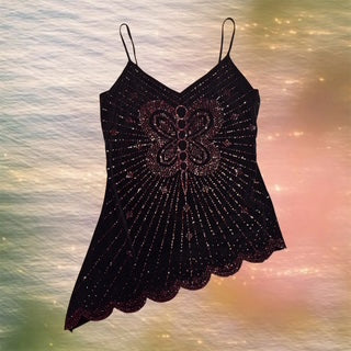 Rare Vintage Sequin Butterfly Cami [L]