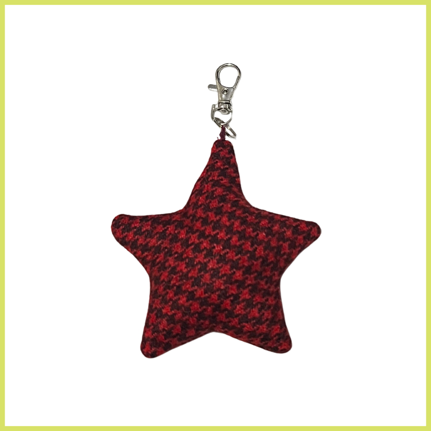 Red Houndstooth Bag Charm