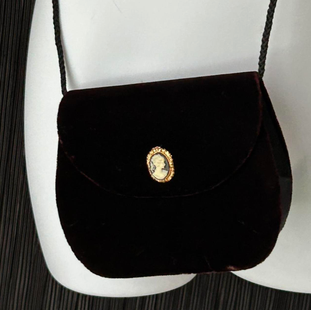 1990s Vintage Deep Red Gothic Crossbody and Clutch Bag