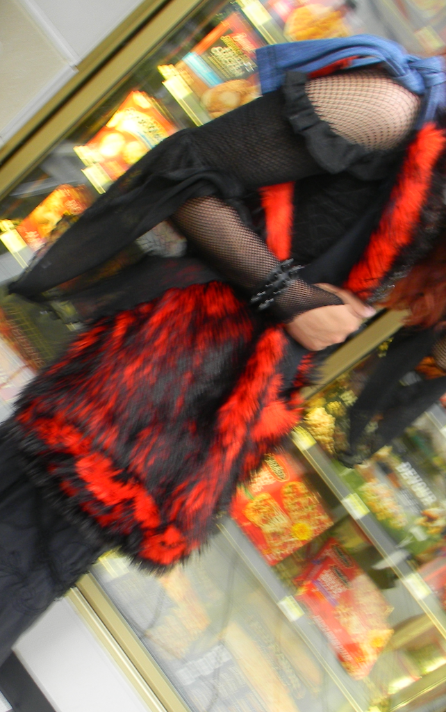 3PM Clothing 1/1 Black & Red Faux Fur Bag