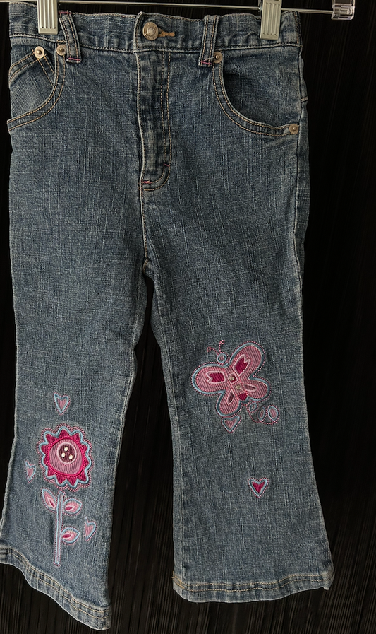 Butterfly & Floral 2000s Mudd Girl's Deadstock Whimsical Jeans - Size 4T