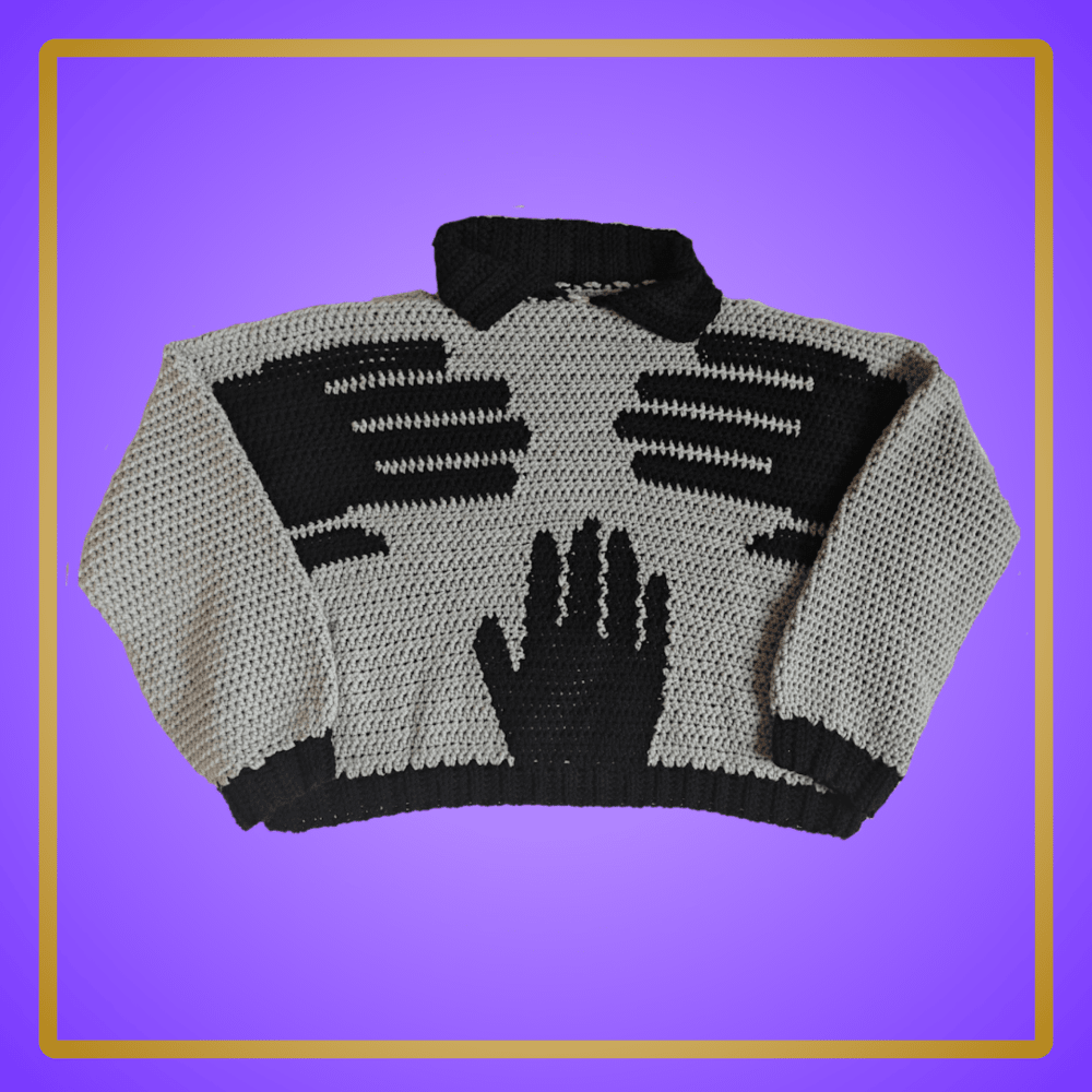 grey/black hands oversized sweater