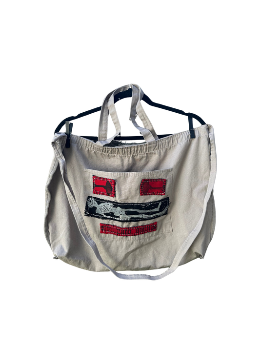 tote bag with patches