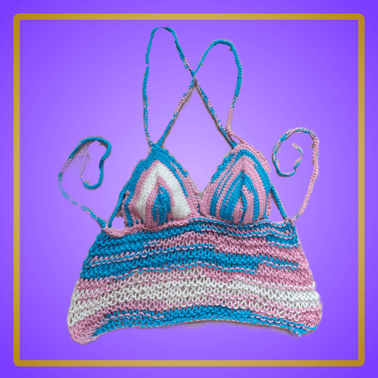 trans pride backless bralette top