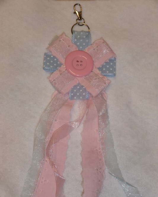 Cotton Candy Rosette Keychain