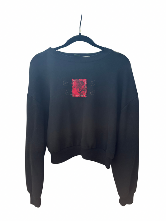 wild fable black cropped crewneck